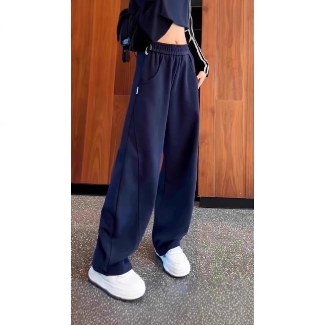 ベージュコーデ シンプルデイリーワイドパンツ