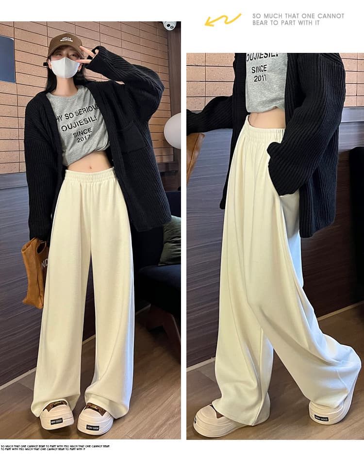 ベージュコーデ リラックスワイドロング美脚パンツ