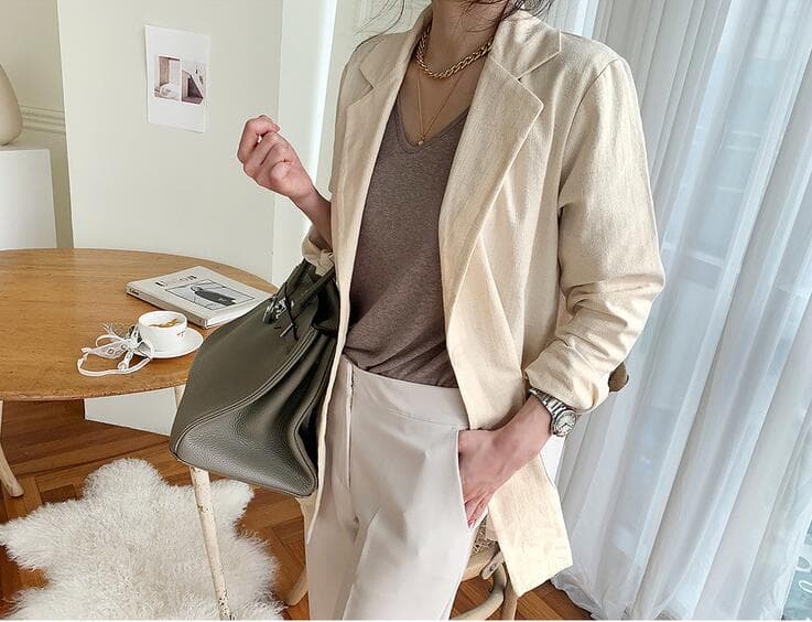 ベージュコーデ ベージュ テーラードジャケット アウター レディース 着回し抜群