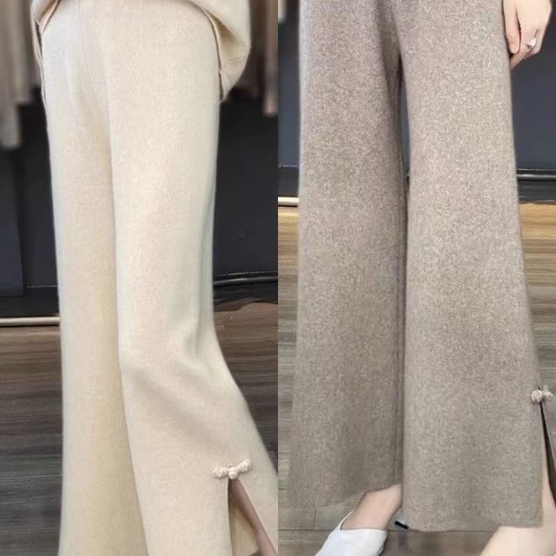 ベージュコーデ 華やかフロントスリットパンツ