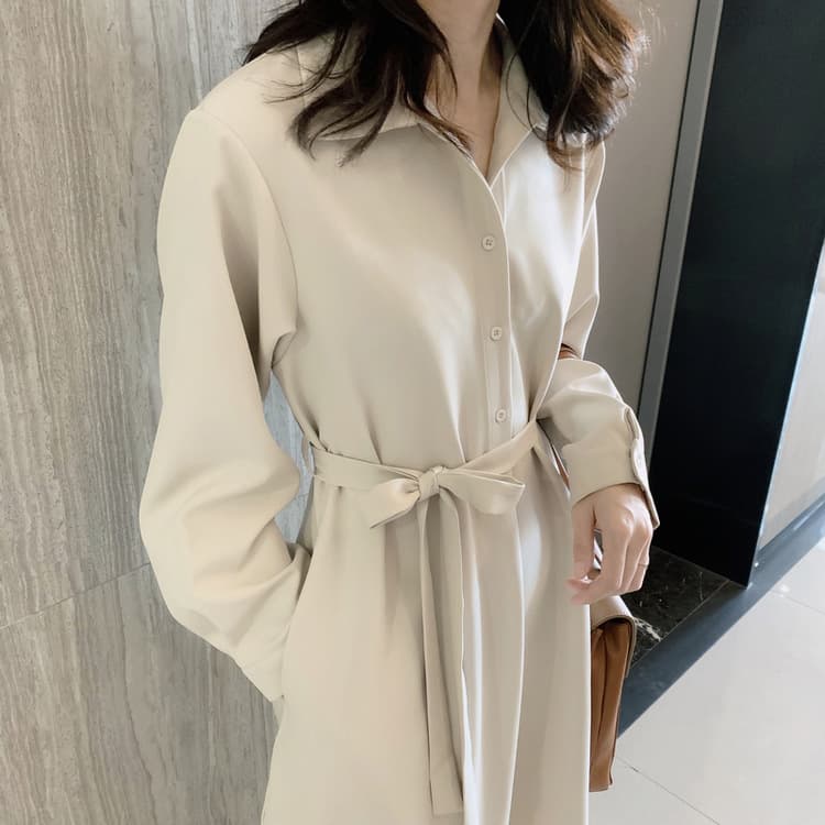 ベージュコーデ 春夏 レディース 大人 きれいめ シャツアウター ベルト付き 上品