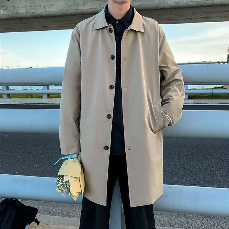 ベージュコーデ シンプル ロング トレンチコート