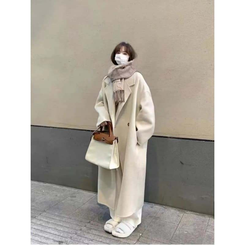 ベージュコーデ ラグジュアリー オーバーサイズ ロングコート